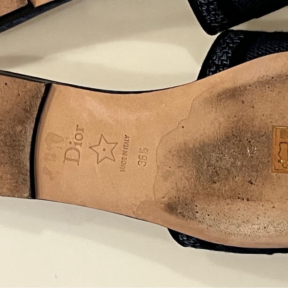 Dior DWay Blue and Black Slide Sandals - Picture 8 of 9